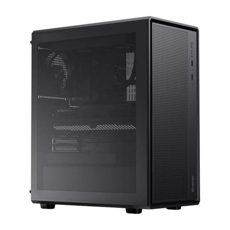 atx-gamingkabinet i halvtårn med mikroperforeret front, hærdet glas og usb-c h4-air