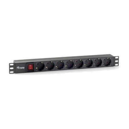 regleta de rack con interruptor y 8 tomas schuko 19" 1u 3500w 1.8m