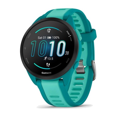 gps running smartwatch with amoled display and music storage forerunner-165 music