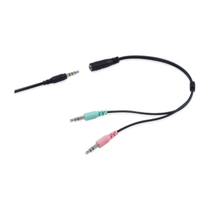 EQUIP Cuffie stereo con microfono e adattatore per due