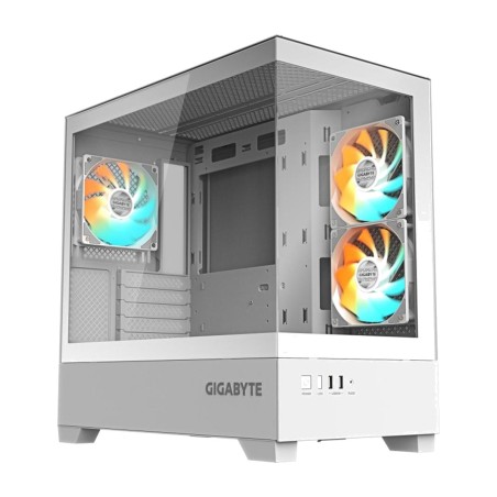 caja de pc semitorre micro atx con cristal templado aorus c201 ice