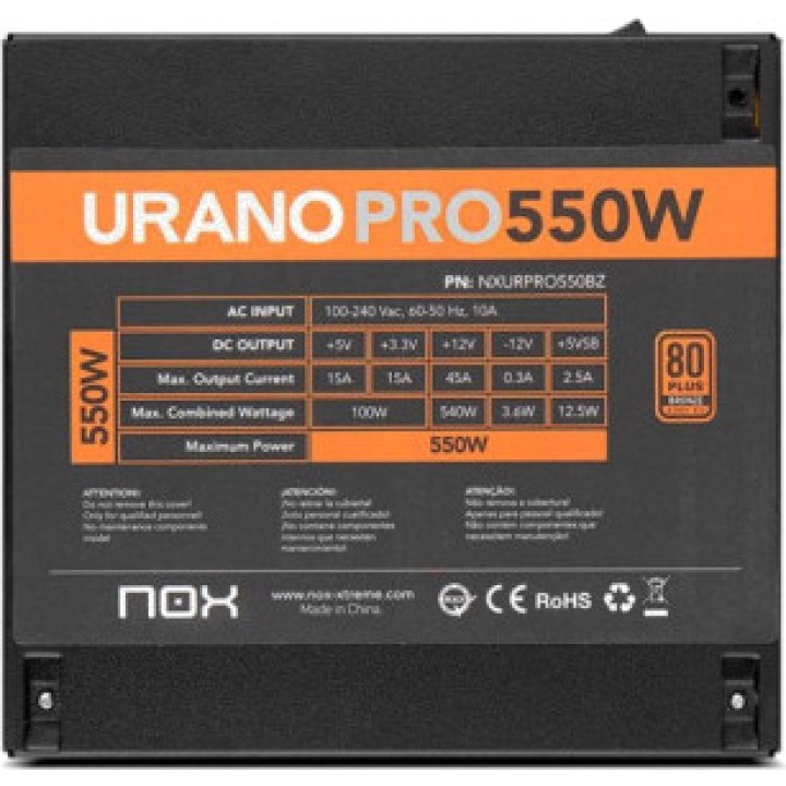 NOX ATX-PC-Netzteil URANO-PRO 550W 80-PLUS-BRONZE