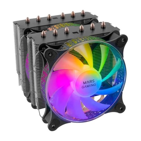 dissipatore ad aria per cpu a doppia torre con 6 heatpipe e illuminazione argb mcpu-xt 2x120mm