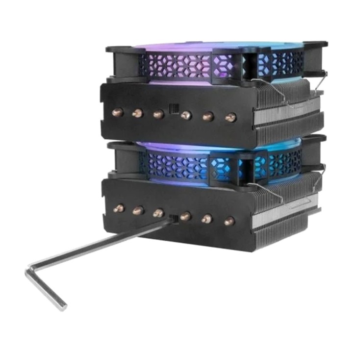 MARS GAMING CPU-Doppelturm-Luftkühler mit 6 Heatpipes und