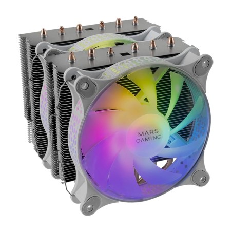 disipador de aire de doble torre para cpu con 6 heatpipes e iluminación argb mcpu-xt 2x120mm