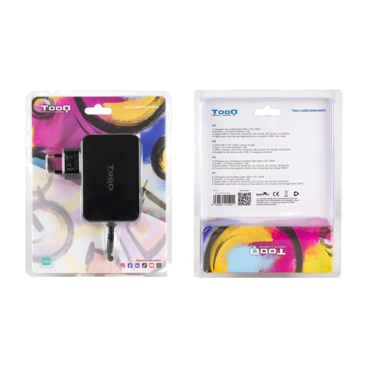 TOOQ GaN-USB-C-Ladegerät für Laptops TQLC-USBCGAN100PD 100W