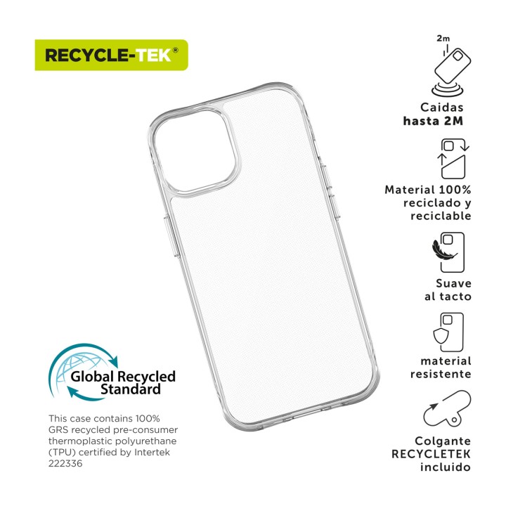 MUVIT Recycelte stoßfeste Handyhülle SHOCKPROOF-2M IPHONE-16