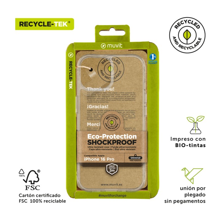 MUVIT Recycled shockproof phone case SHOCKPROOF-2M IPHONE-16