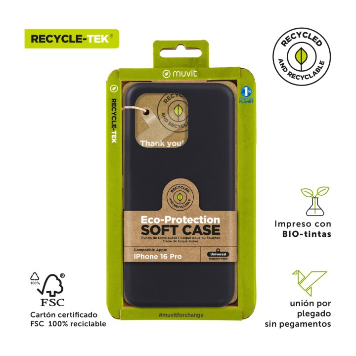 MUVIT Recycled phone case RECYCLETEK-IPHONE 16 PRO