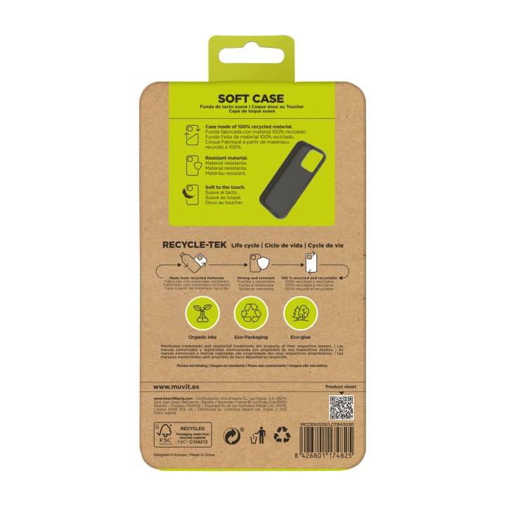 MUVIT Custodia per cellulare riciclata RECYCLETEK-IPHONE 16