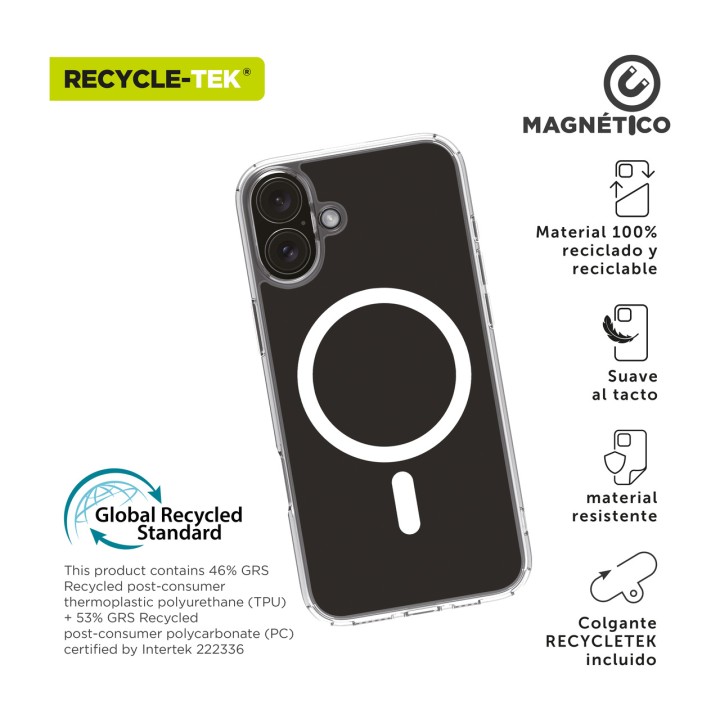 MUVIT Coque magnétique recyclée pour téléphone portable