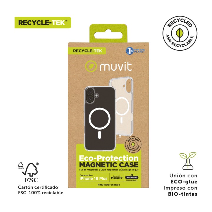 MUVIT Recycled magnetic phone case RECYCLETEK-MAGSAFE