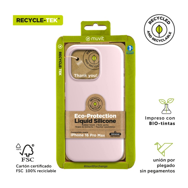 MUVIT Funda de silicona líquida reciclada para móvil