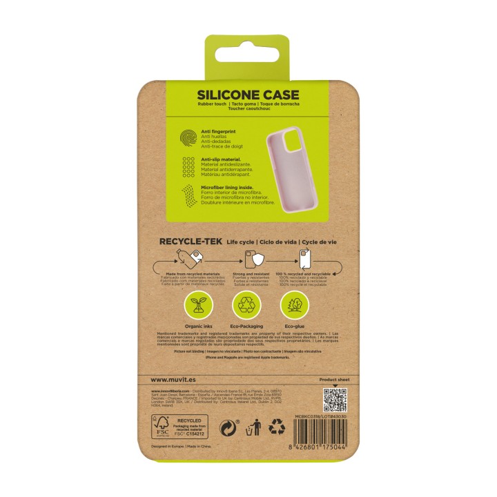 MUVIT Funda de silicona líquida reciclada para móvil