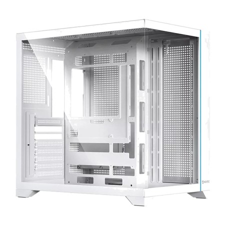 atx gamingkabinet til pc, kompatibelt med btf-bundkort, hærdet glas og argb-belysning h3-pro