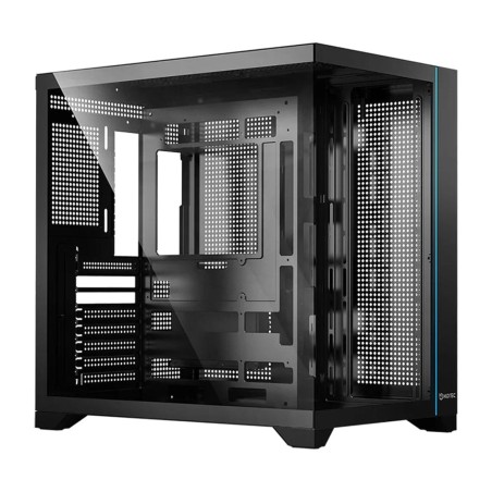 atx gamingkabinet til pc, kompatibelt med btf-bundkort, hærdet glas og argb-belysning h3-pro