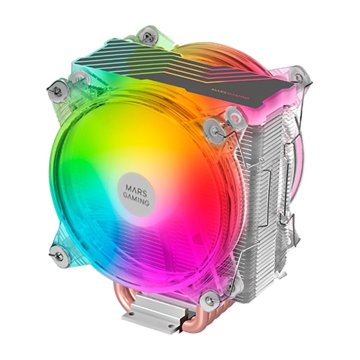 MARS GAMING CPU air cooler with silent fan and ARGB lighting