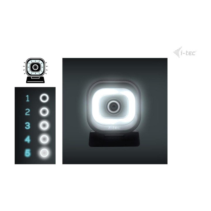 I-TEC Webcam 4K per streaming con anello luminoso integrato