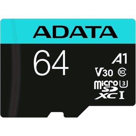 scheda di memoria microsdxc con adattatore sd premier-pro 64gb uhs-i u3 v30 a2