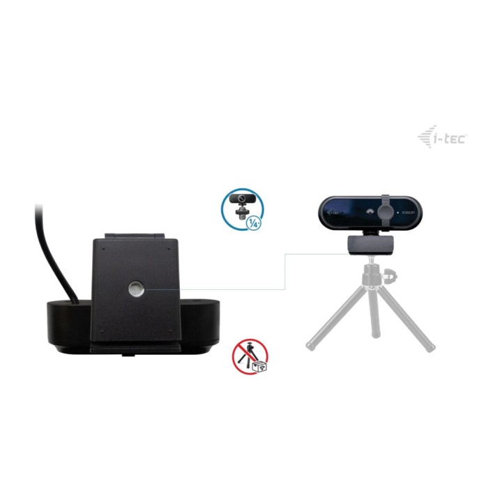 I-TEC Webcam Full HD 1080p pour appels vidéo avec microphone