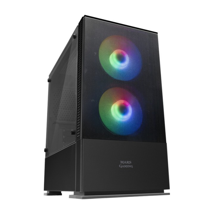 MARS GAMING Kompakt PC-ház hálós előlappal és 2 db 120 mm-es