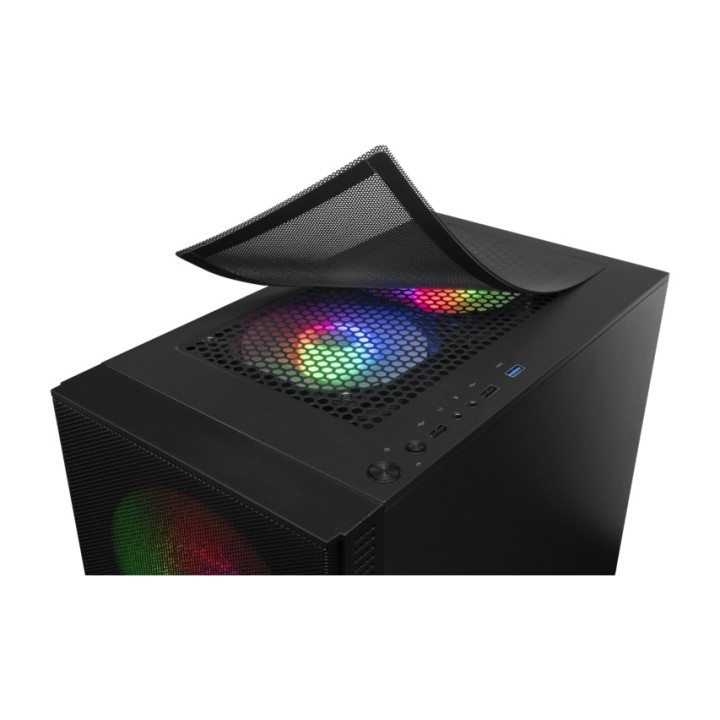 MARS GAMING Kompakt PC-kabinett med nätfront och 2