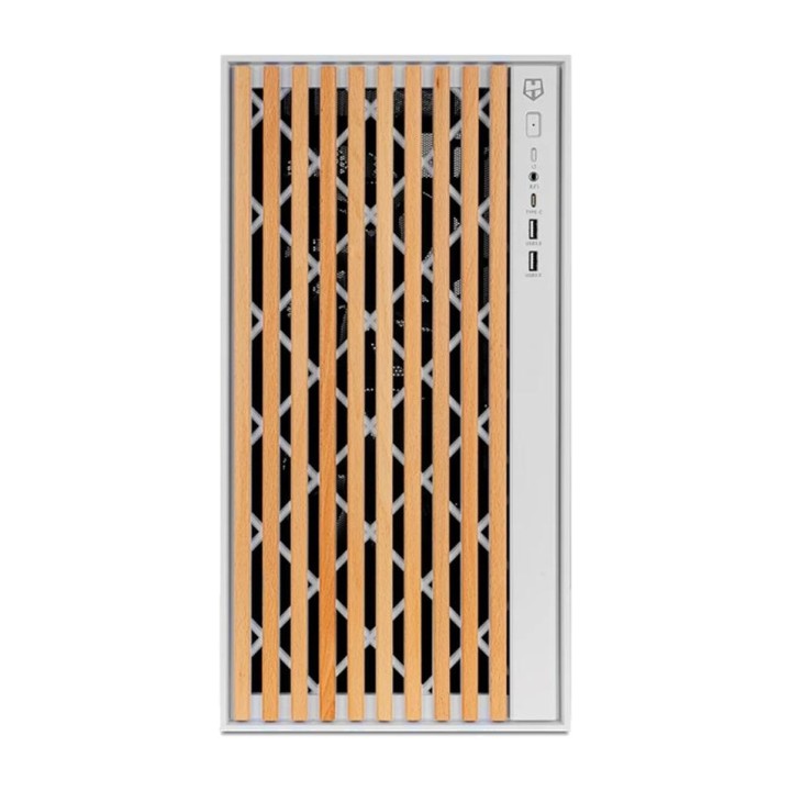 NOX ATX mid-tower computer case with wood front panel and