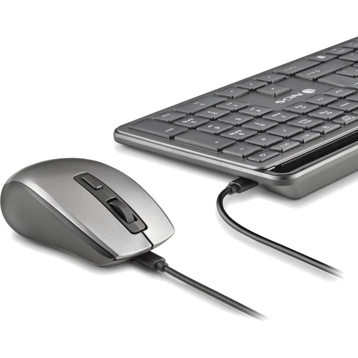 NGS Wiederaufladbares kabelloses Tastatur- und Maus-Set für