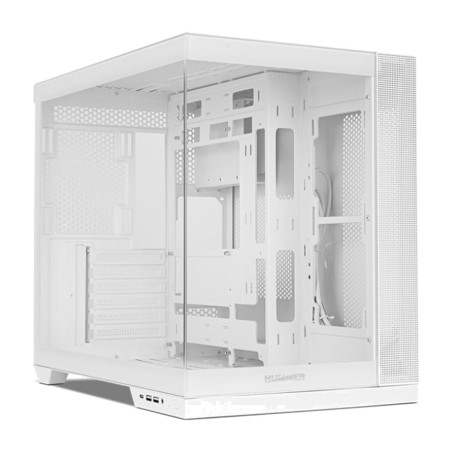 herná atx semi-tower skrinka s panoramatickým tvrdeným sklom hummer-astra-neo gpu-400mm