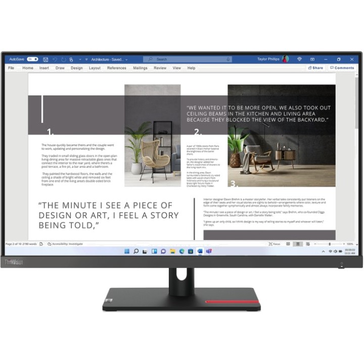 LENOVO Moniteur IPS pour le bureau et la maison