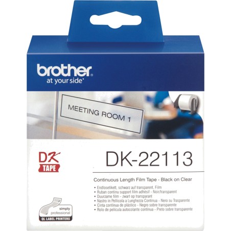 continuous tape roll for label printer dk-película 62mm x 15,24m