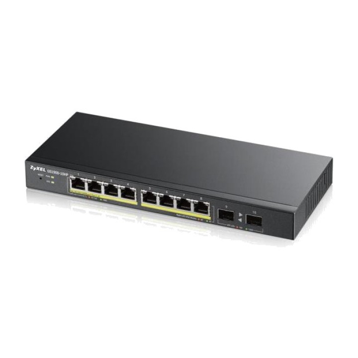 ZYXEL Switch Gigabit PoE gestito a 8 porte GS1900-10HP L2