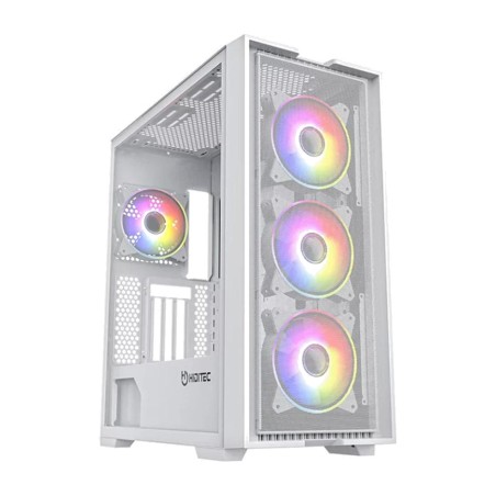 gaming pc case with 4 argb fans, tempered glass and dust filters h2-air-e-atx