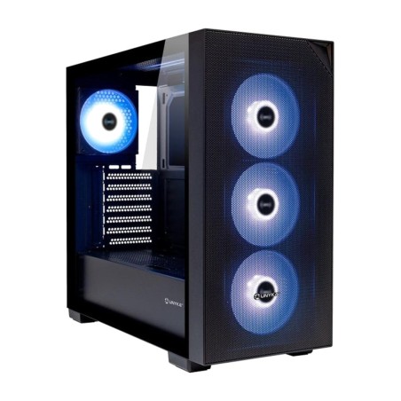 gaming-pc-gehäuse mit mesh-front, gehärtetem glas und argb-beleuchtung revelat-mesh-atx