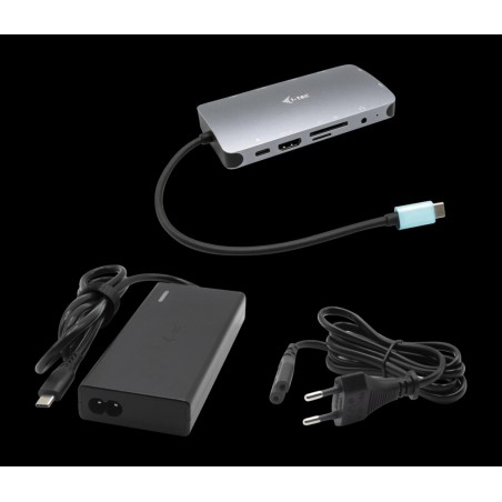mini-usb-c-dockingstation mit hdmi, vga, netzwerk und universal-ladegerät c31nanovga77w 77w