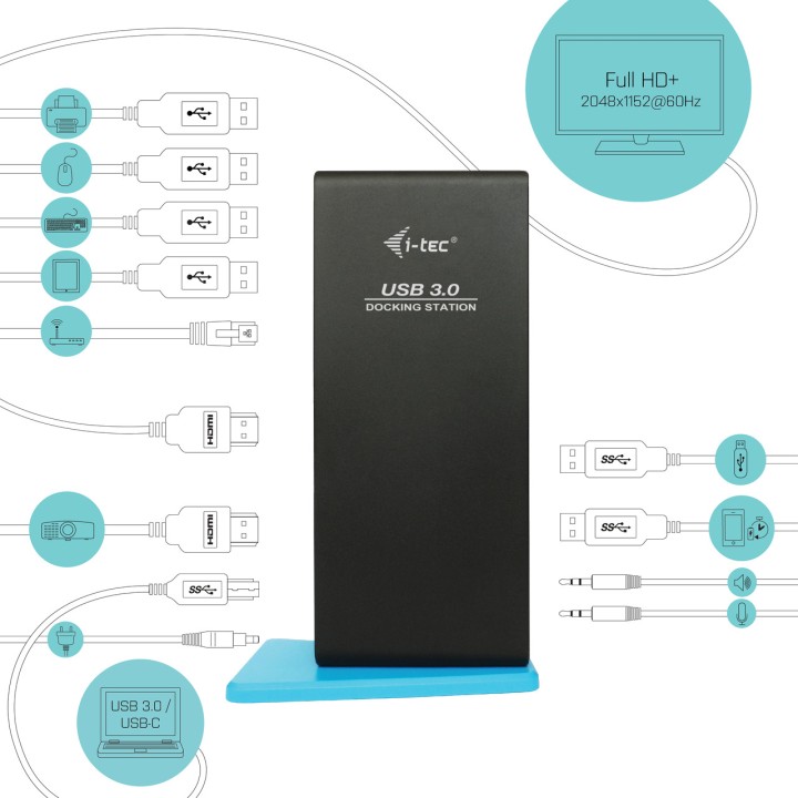 I-TEC Universal USB 3.0 docking station with dual HDMI,