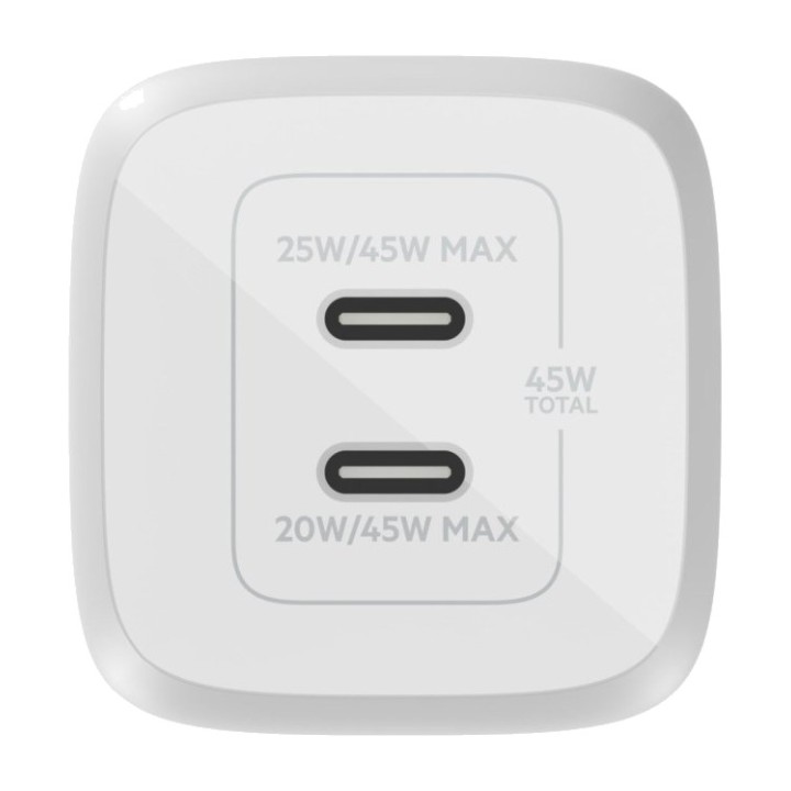 BELKIN Chargeur mural GaN avec deux ports USB-C WCH011VF 45W