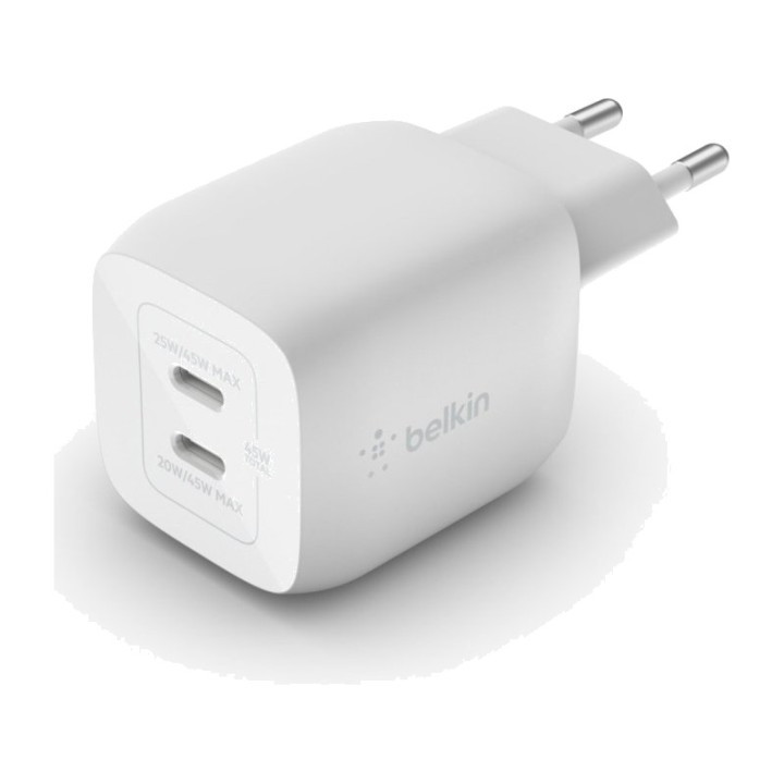 BELKIN GaN-Wandladegerät mit zwei USB-C-Anschlüssen WCH011VF