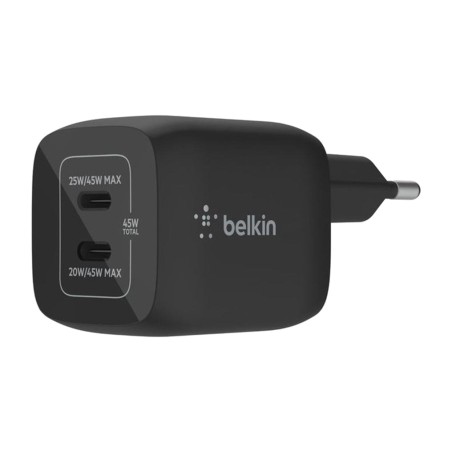 caricatore da parete gan con due porte usb-c wch011vf 45w