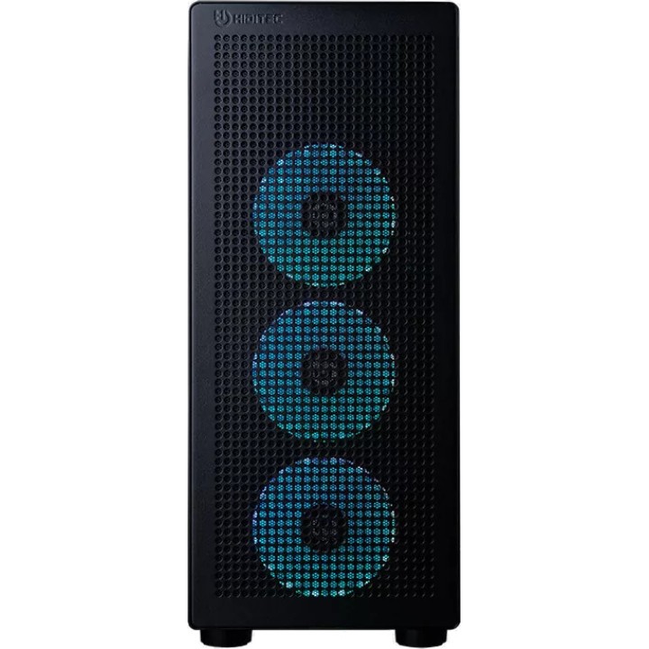 HIDITEC Herní skříň PC semi-tower ATX s tvrzeným sklem, 4