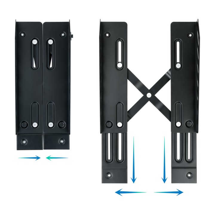 TOOQ PC-Tower-Bodenständer mit Rollen und Bremse UMCS0024