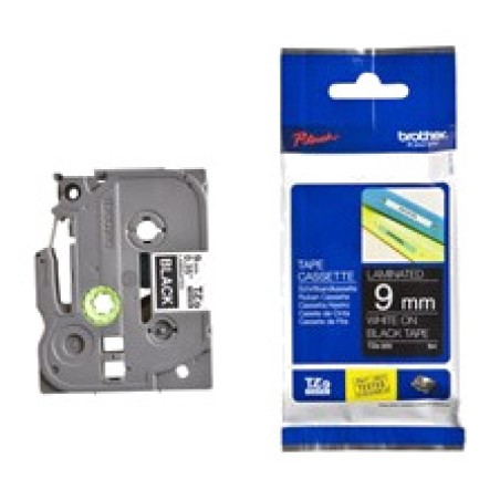 laminated white-on-black label tape tze-325 9mm