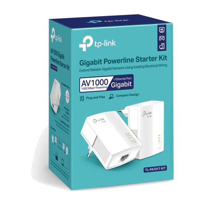 TP-LINK Kit di 2 adattatori PLC Gigabit AV1000 HOMEPLUG-AV2