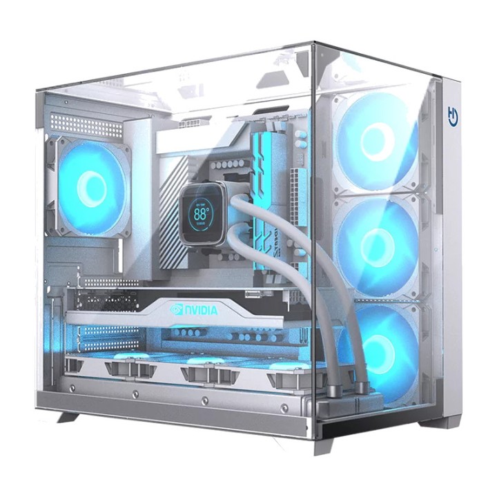HIDITEC herná skrinka ATX pre PC s dvojitým tvrdeným sklom a