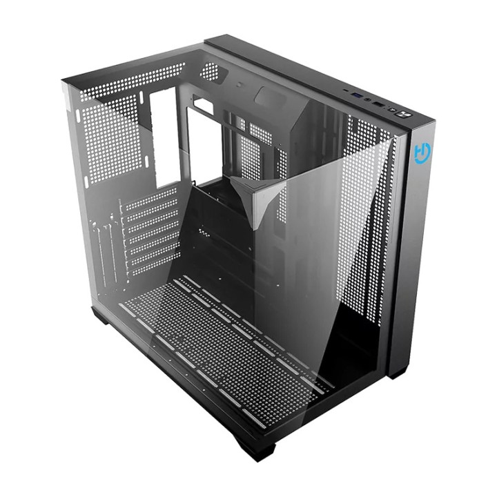 HIDITEC Boîtier PC gaming ATX avec double verre trempé et