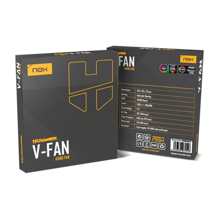 NOX Ventilador de caja ARGB con efecto espejo infinito