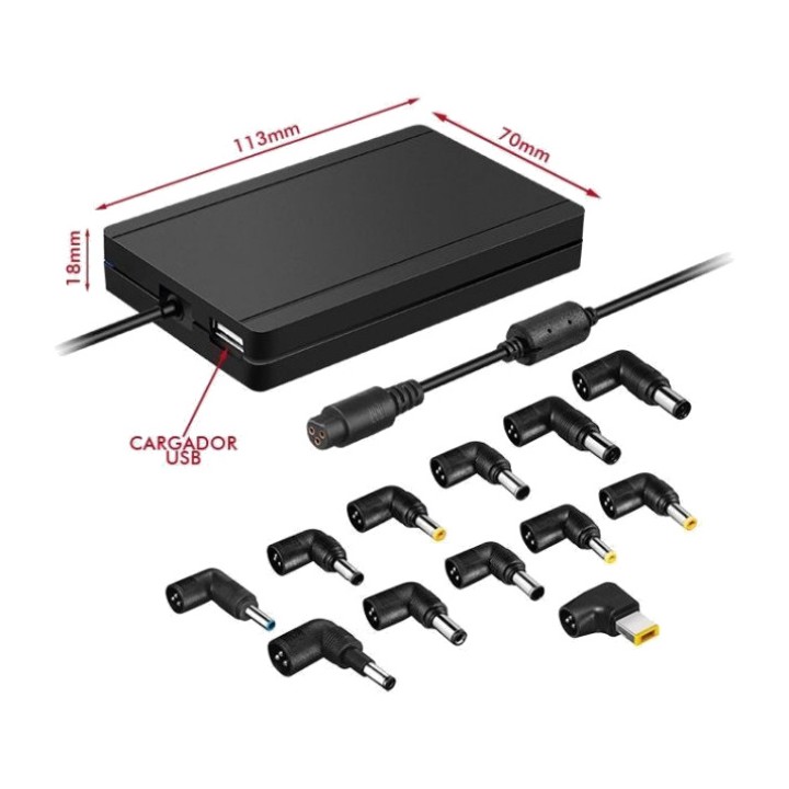 LEOTEC Slim universal laptop charger with USB hub