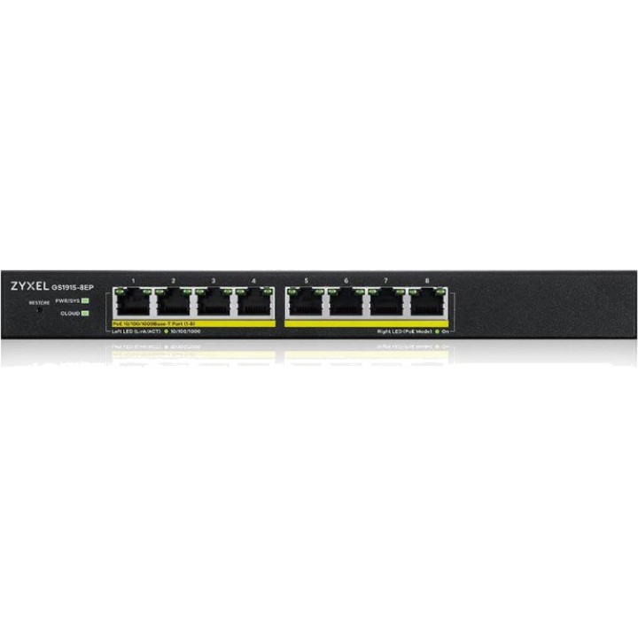 ZYXEL 8-port Gigabit PoE cloud-managed switch GS1915-8EP 60W