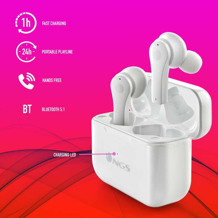NGS Brezžične Bluetooth 5.1 slušalke z polnilnim etuijem