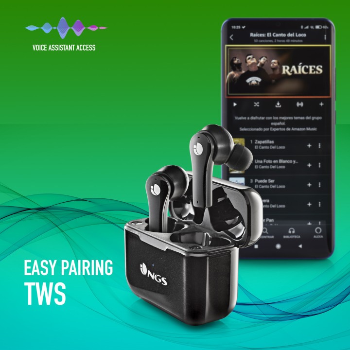 NGS Bluetooth-5.1-Funkkopfhörer mit Ladeetui ARTICA-BLOOM